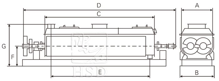 空心槳葉干燥機(jī)結(jié)構(gòu)示意圖